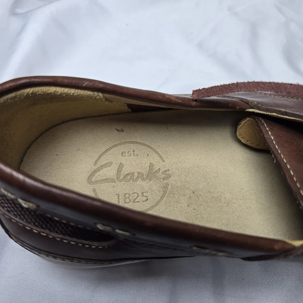 Clarks‎ Leather Docksider Shoes Brown Mens 11M Boat Preppy Nautical Top Sider